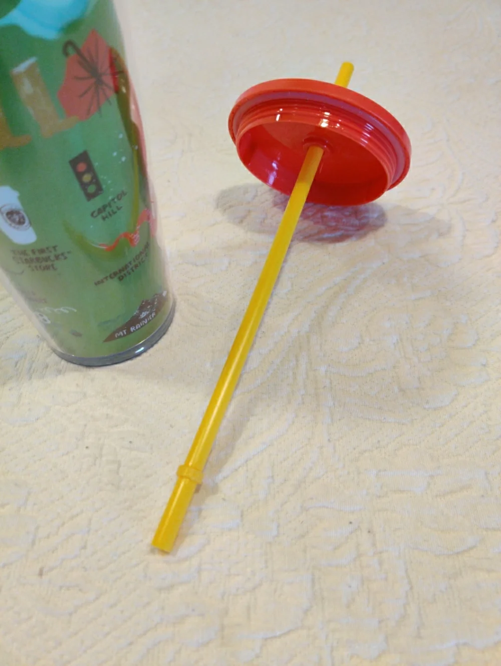 Starbucks Seattle Local Collection Cold Cup Tumbler Lid & Straw 24 oz ~ NEW! - Picture 7 of 10